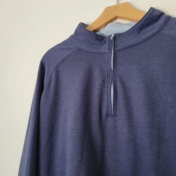 Peter Millar Men's Blue Quarter-Zip Sweater Tencel Blend XL Long Sleeve - Picture 6 of 8